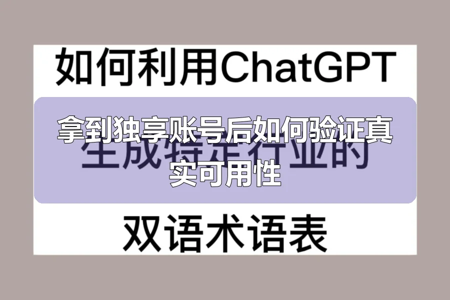 拿到独享账号后如何验证真实可用性